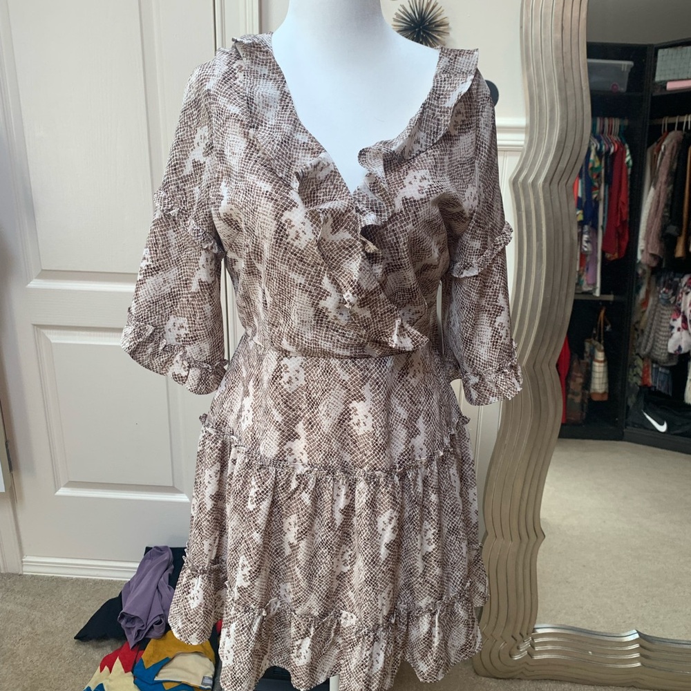 Lizard Thicket Snakeskin 3/4 length Sleeve Dress check out the back